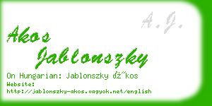 akos jablonszky business card